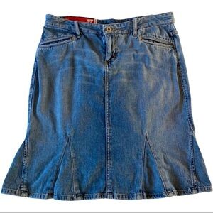 Guess Jeans MIDI Light Wash Denim Jean Skirt Sz 29
